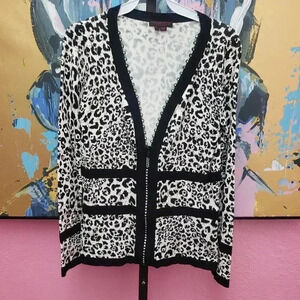 Fontana Snow Leopard with Rhinestones Sweater